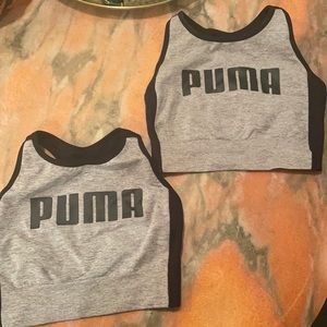 Puma seamless sports bra set (both size medium) grey